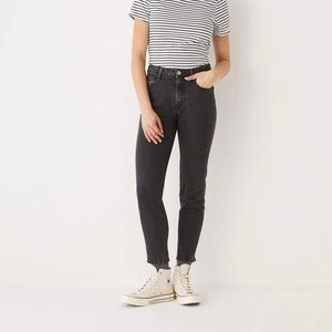 NWT Frank & Oak // The Stevie High Waisted Tapered Jean in Washed Black